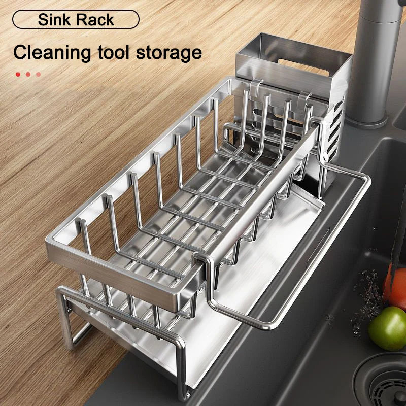 Stainless Steel Sink Storage Rack – Kitchen Sponge Organizer