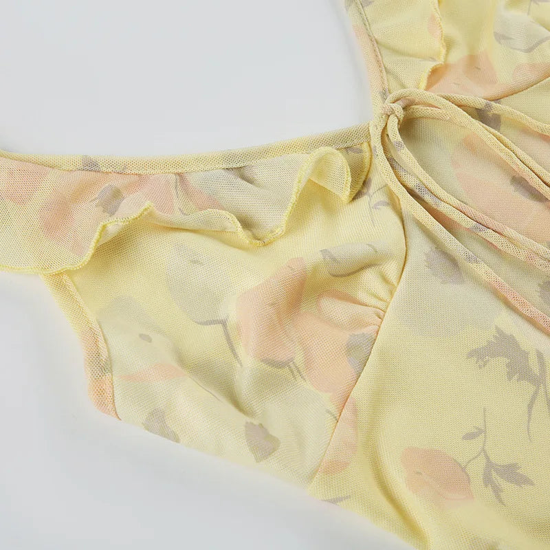 Women V Neck Lace Bodycon Dress