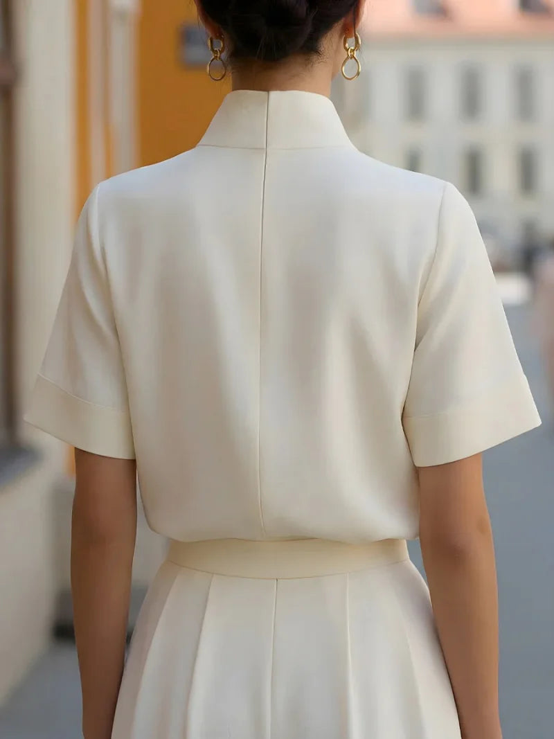 Grace Split Neck Office Blouse