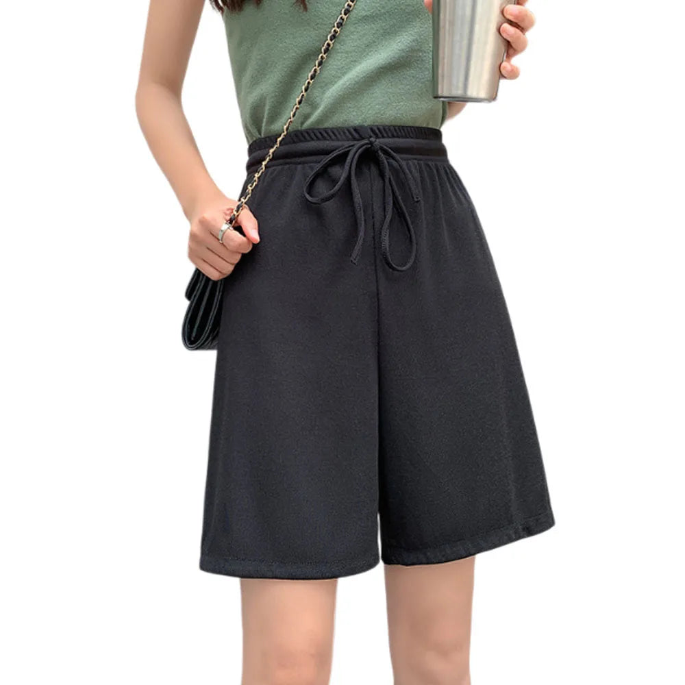 Women Ice Silk Loose Sports Shorts