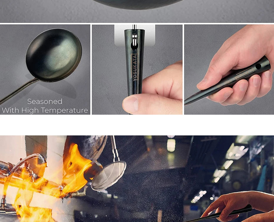 Handmade Iron Wok Spatula & Ladle Set