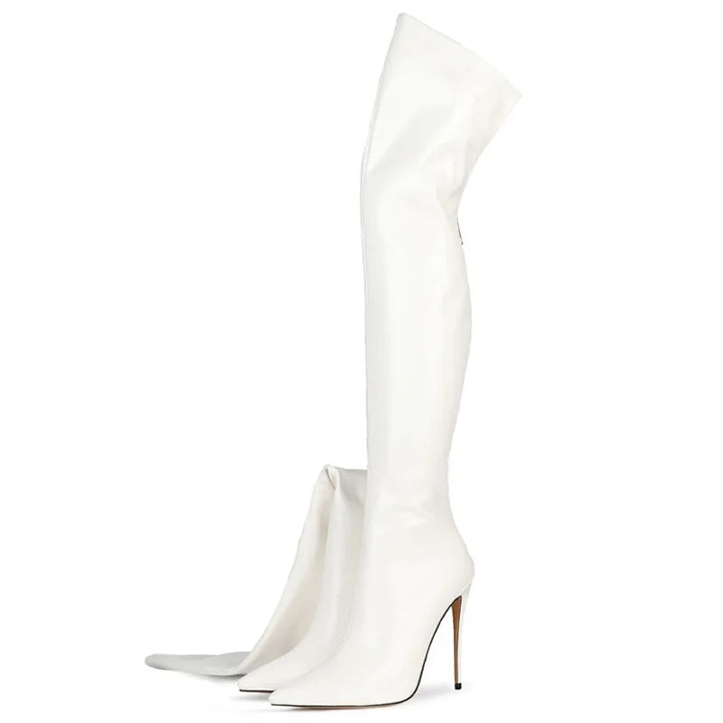 أحذية نسائية فوق الركبة - أحذية تشيلسي مثيرة بكعب عالٍ