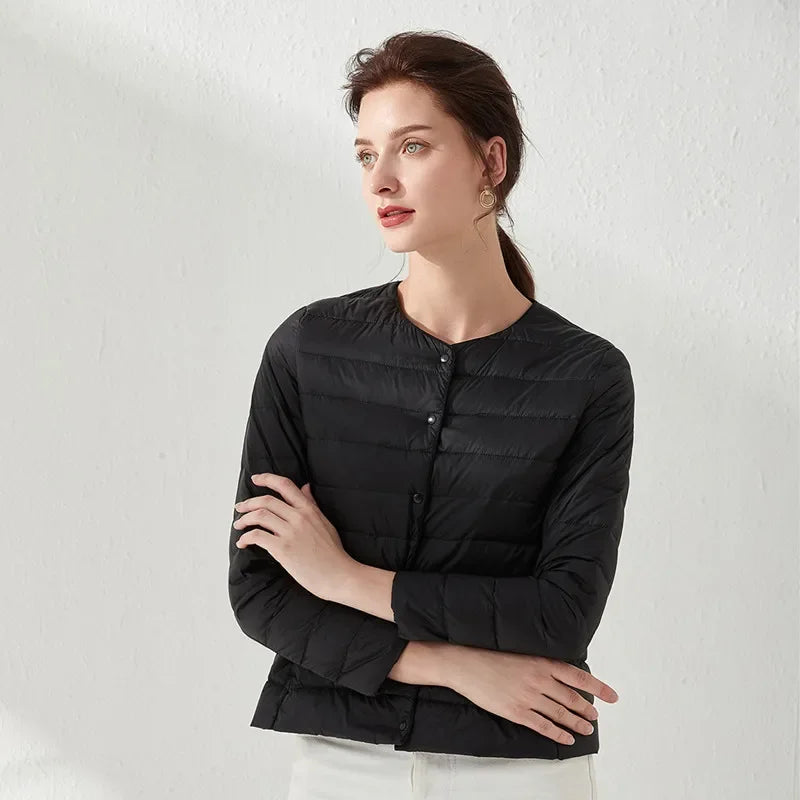 Women's Light Thin Round Neck Jacket
