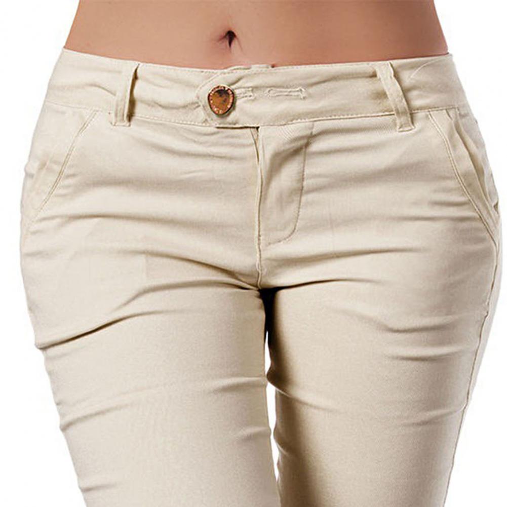 بنطال كابري نسائي ضيق بخصر متوسط