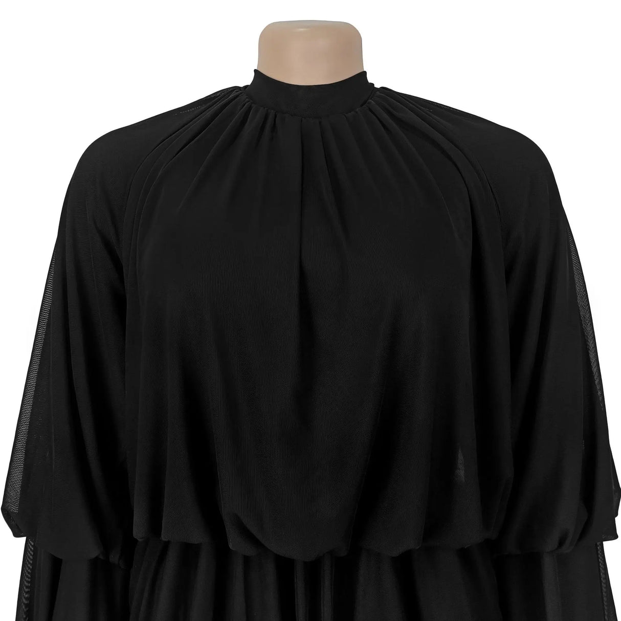 SculptEase™ – جمبسوت ضيق بأكمام واسعة ومكشكشة (مطاطي، أنيق، وملائم للانحناءات)