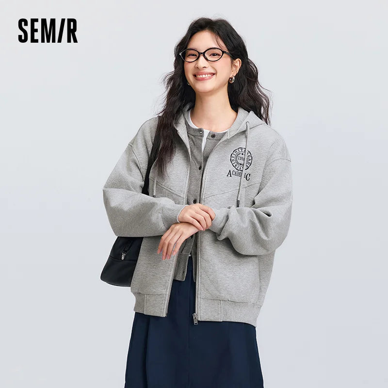Semir Hooded Embroidered Drop Shoulder Jacket