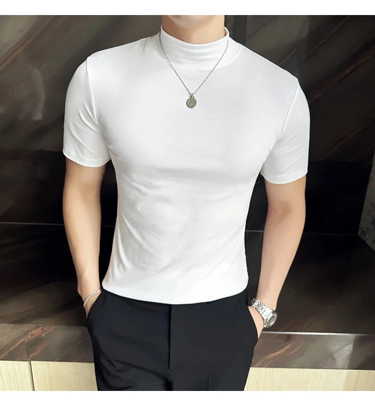 تي شيرت رجالي كوري ضيق بياقة مدورة