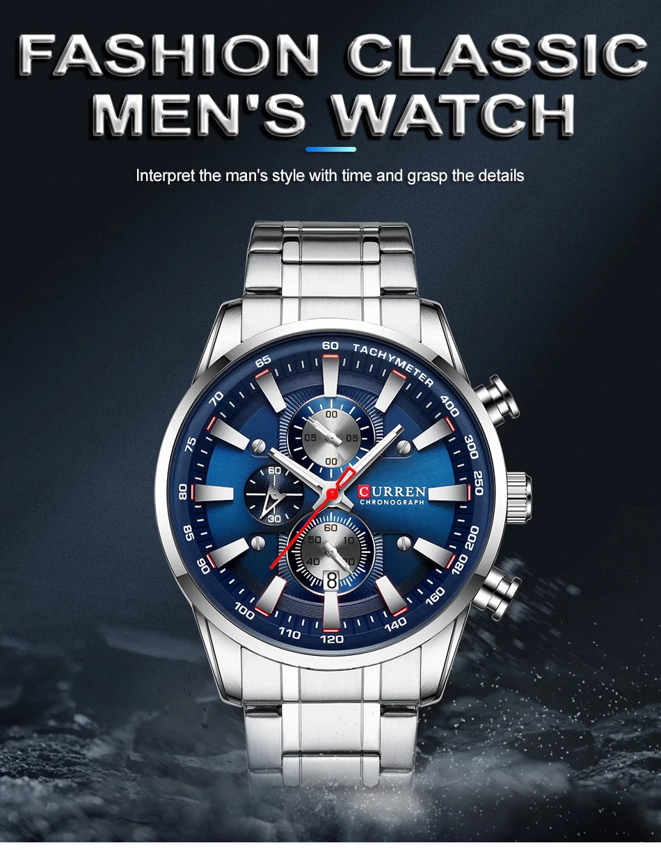 CURREN Luxury Men’s Quartz Chronograph Watch