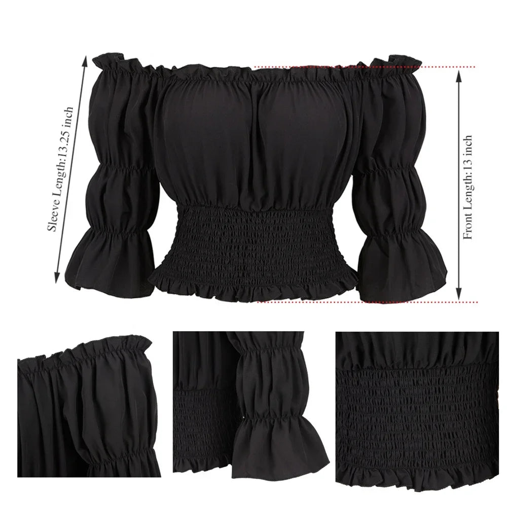 Medieval Pirate Peasant Blouse Costume Top