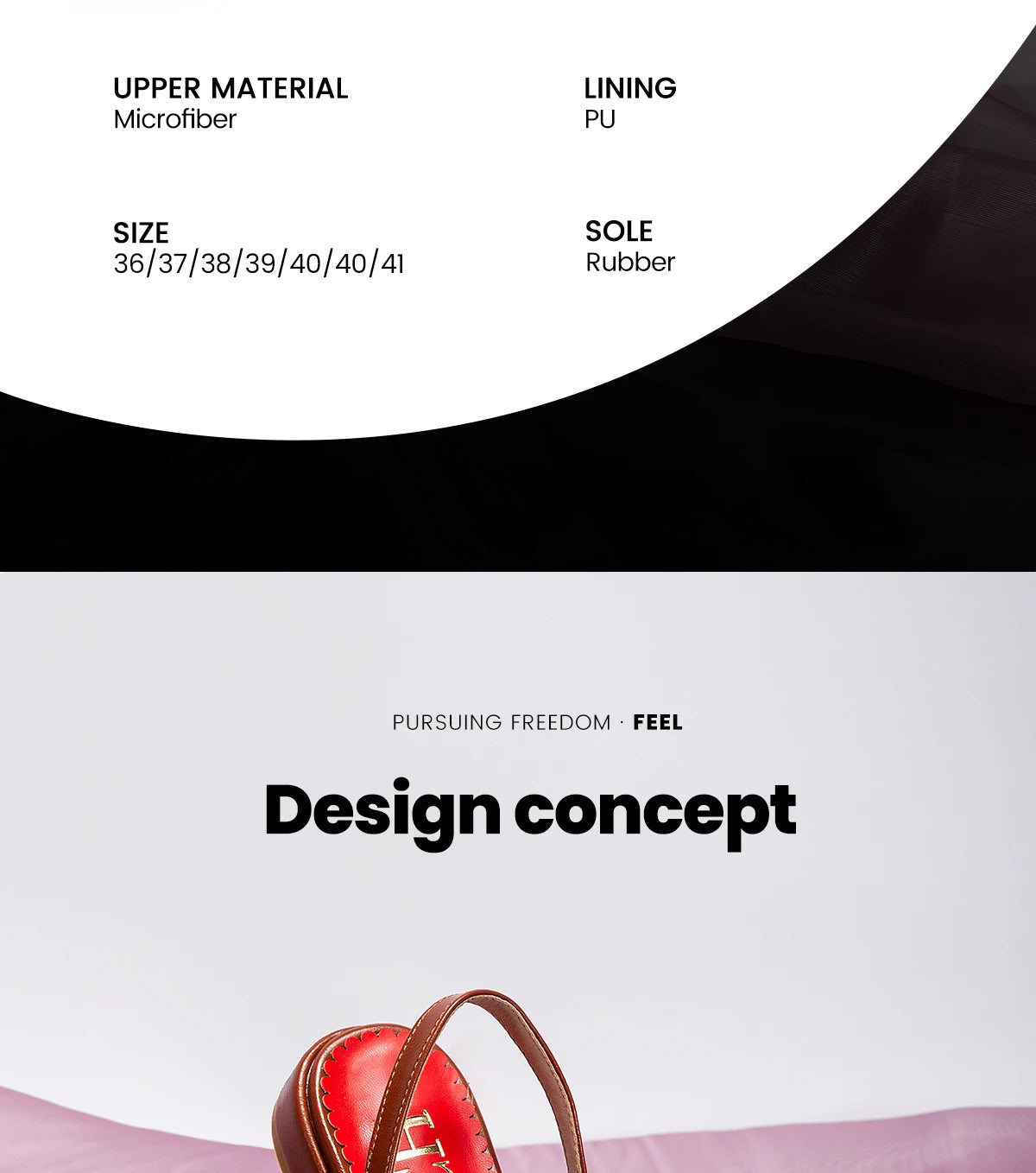 حذاء باليه مسطح نسائي من الجلد سهل الارتداء مع عقدة فيونكة