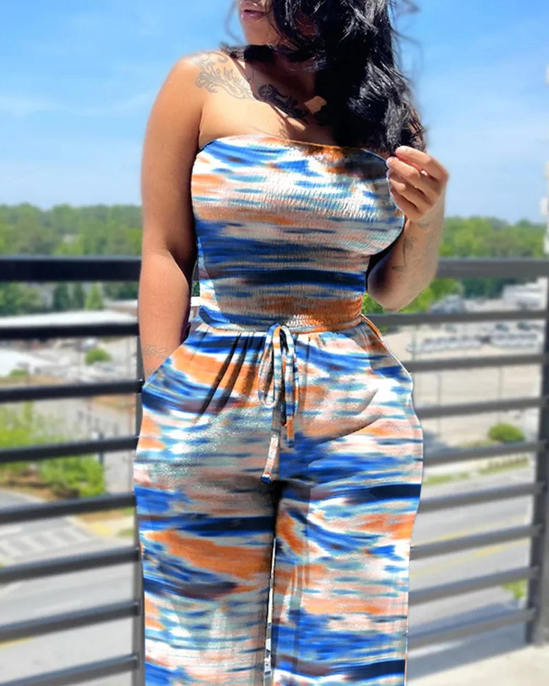 دوت بيلا™ - جمبسوت منقط مكشوف الكتفين (مرح، كلاسيكي، ومناسب للصيف)