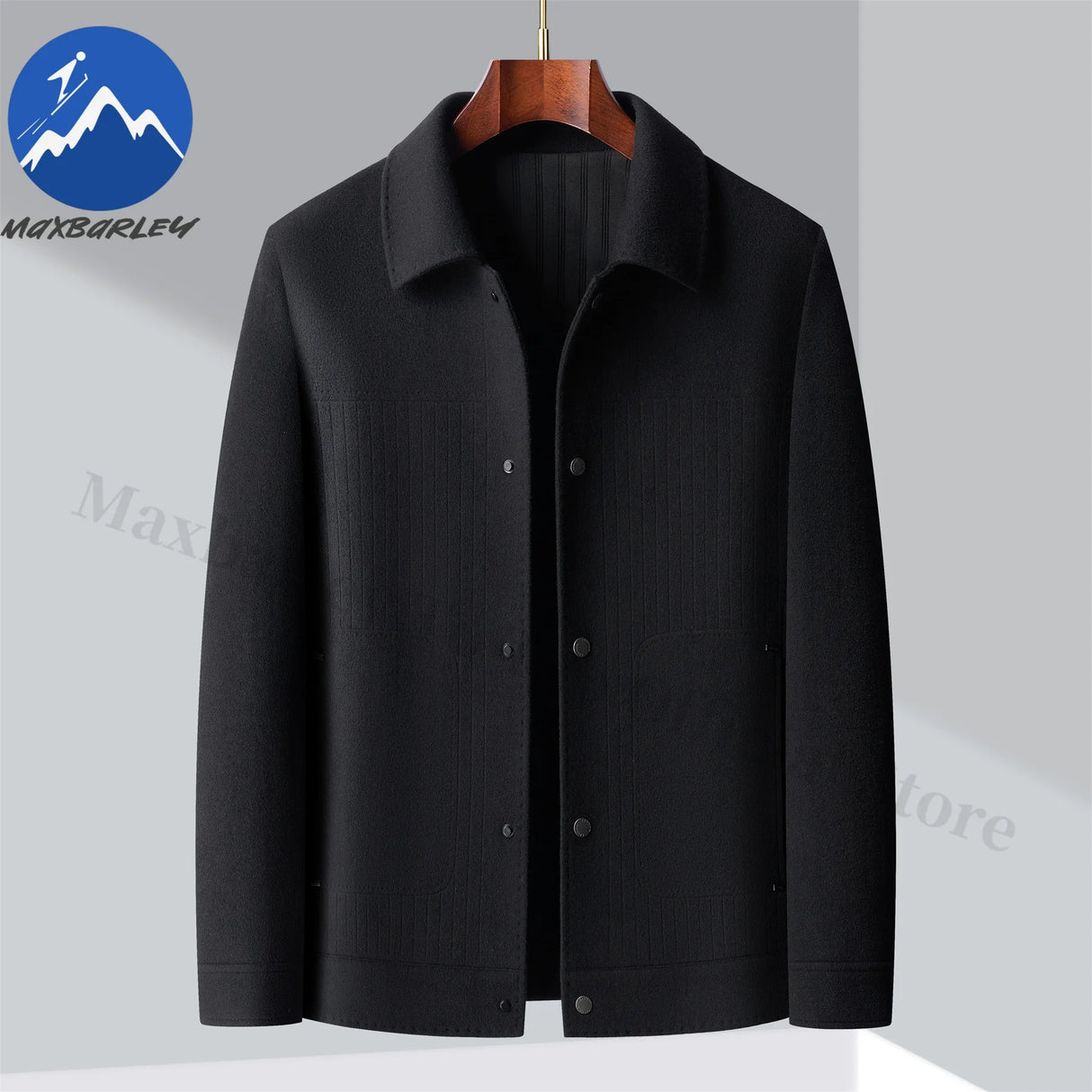 Men Slim Fit Wool Coat Business Jacket