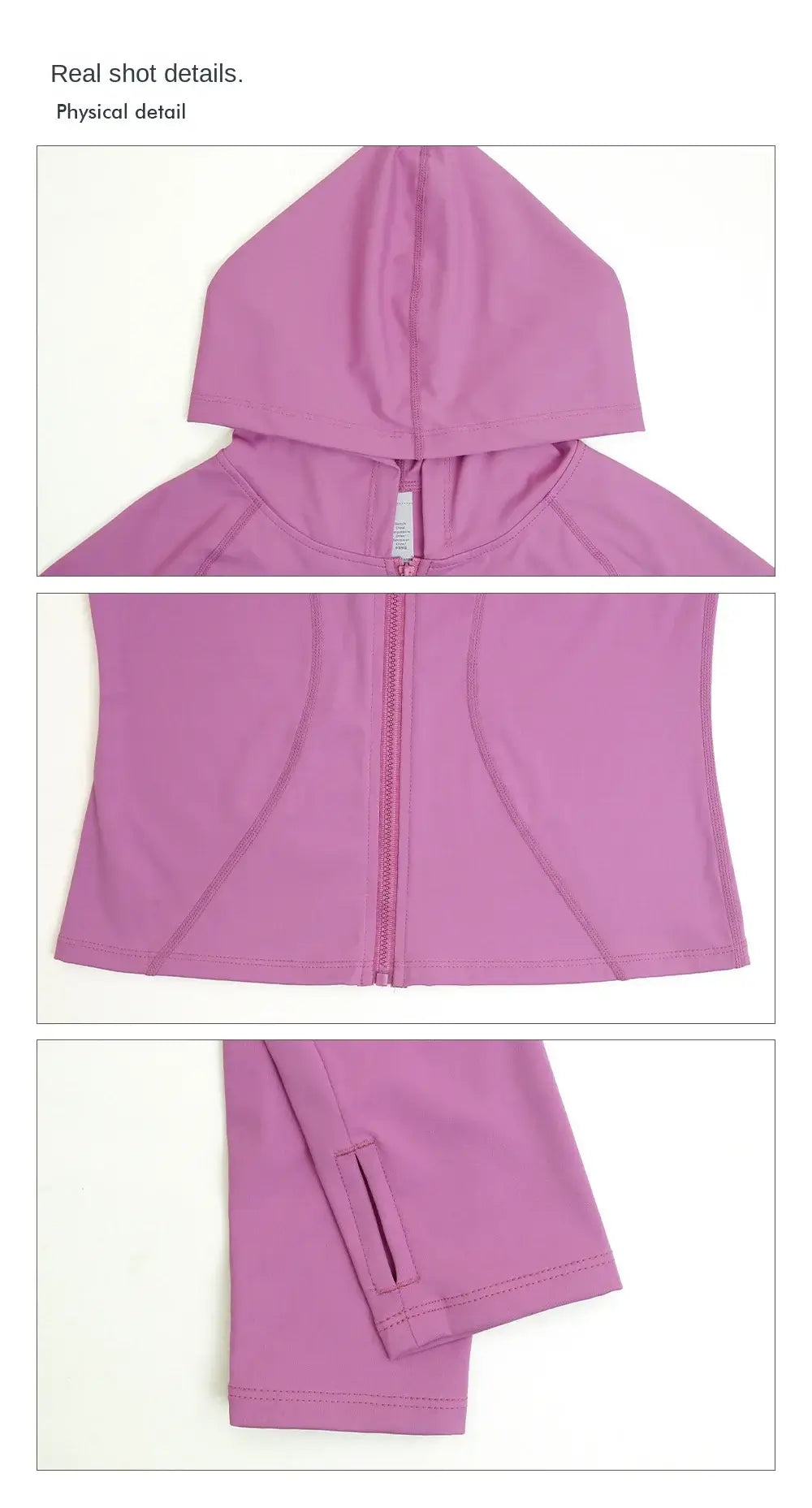 سترة لياقة بدنية نسائية بقصّة Slim Fit مع غطاء للرأس