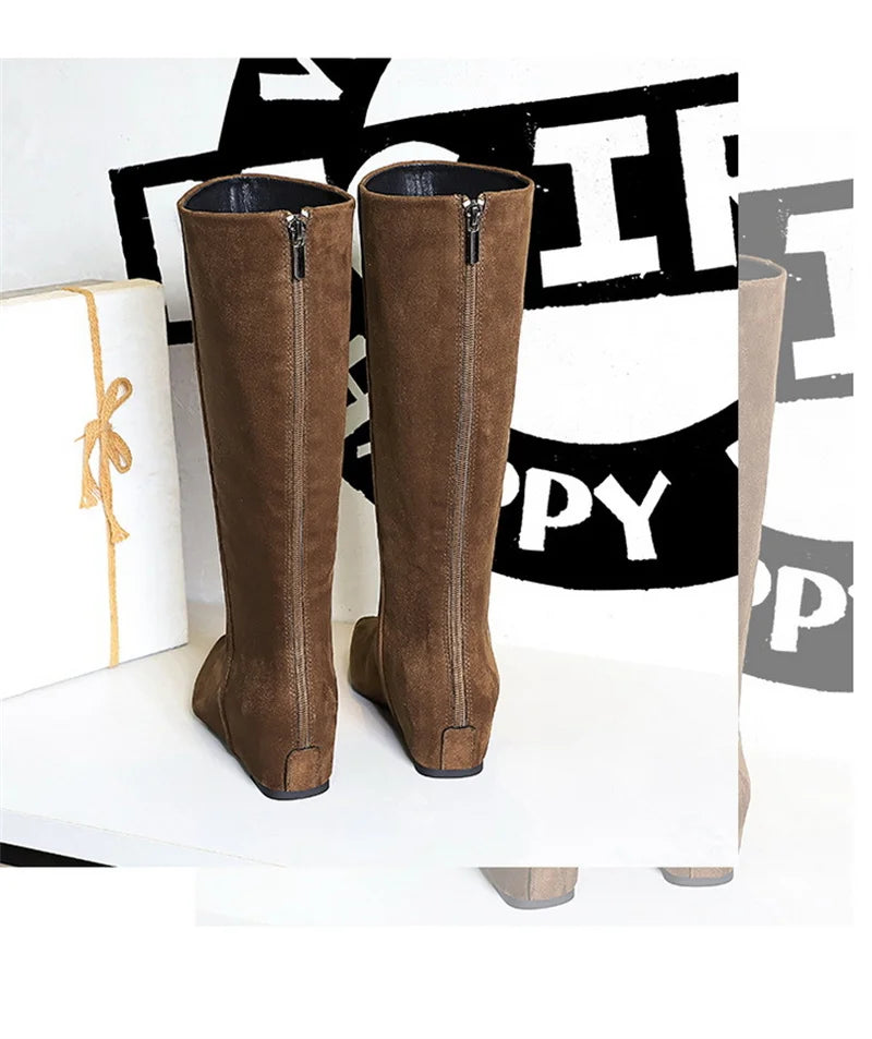 Korean Suede Knee High Boots