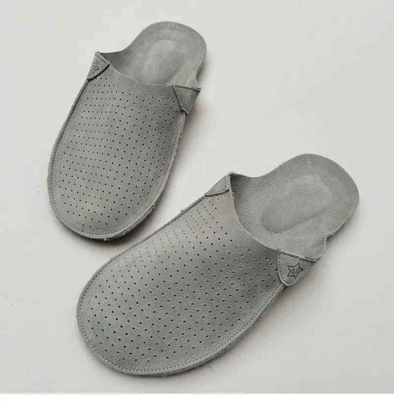 Men Retro Leather Mules