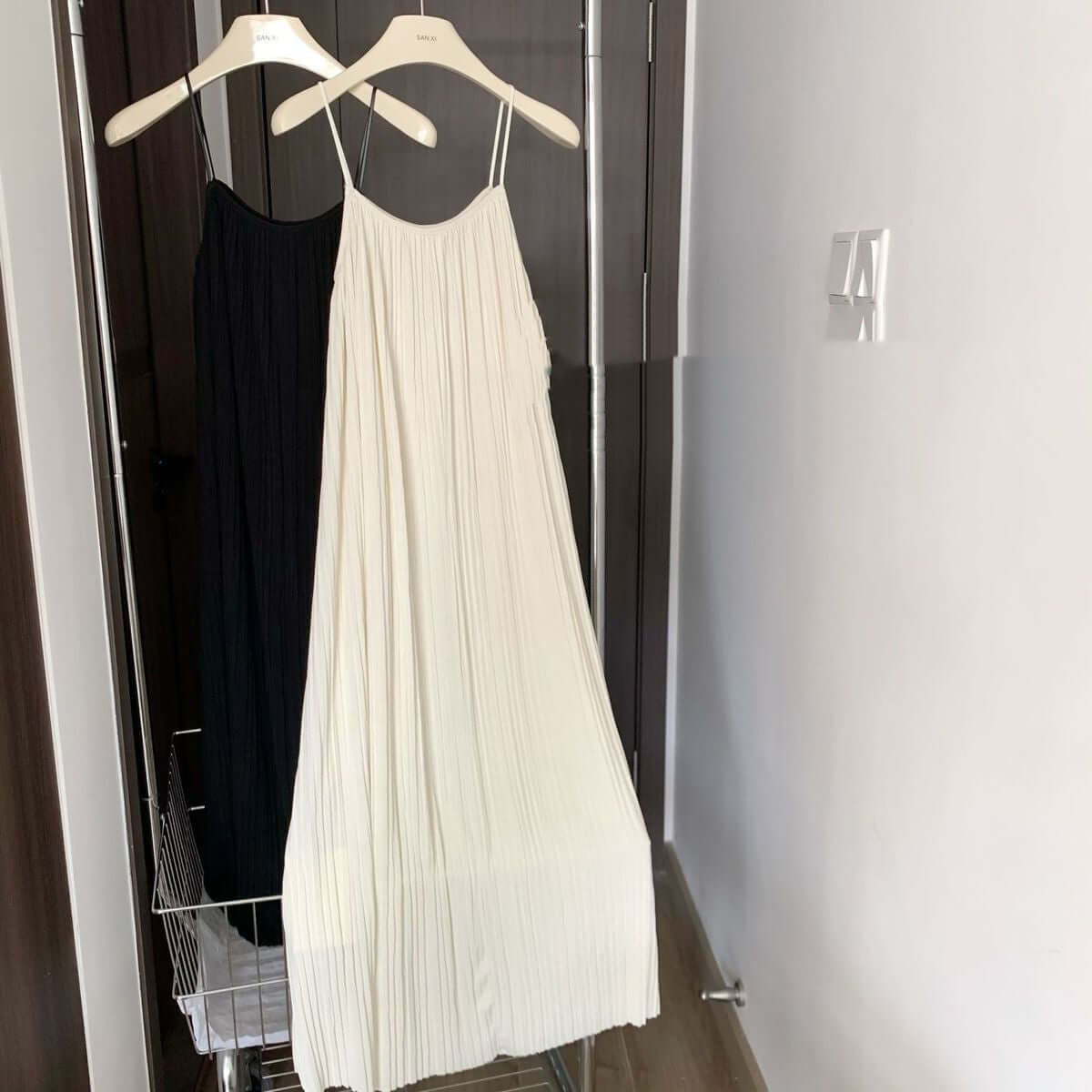 فستان بيجامة فضفاض بأشرطة رفيعة للنساء بمقاسات كبيرة