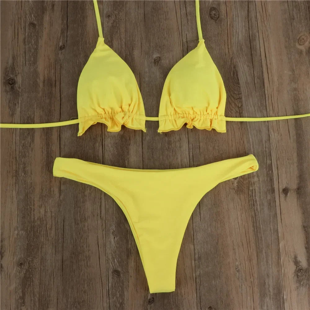 Lace-Up Brazilian Bikini