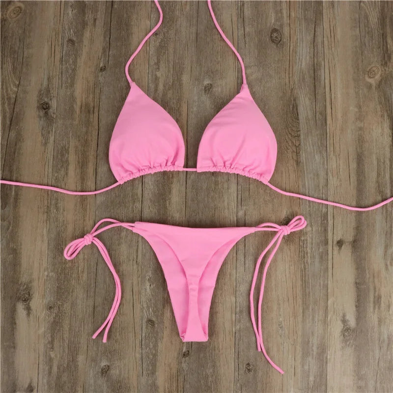 Halter Triangle Bikini Set