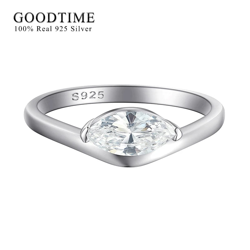 925 Sterling Silver Zircon Ring Set