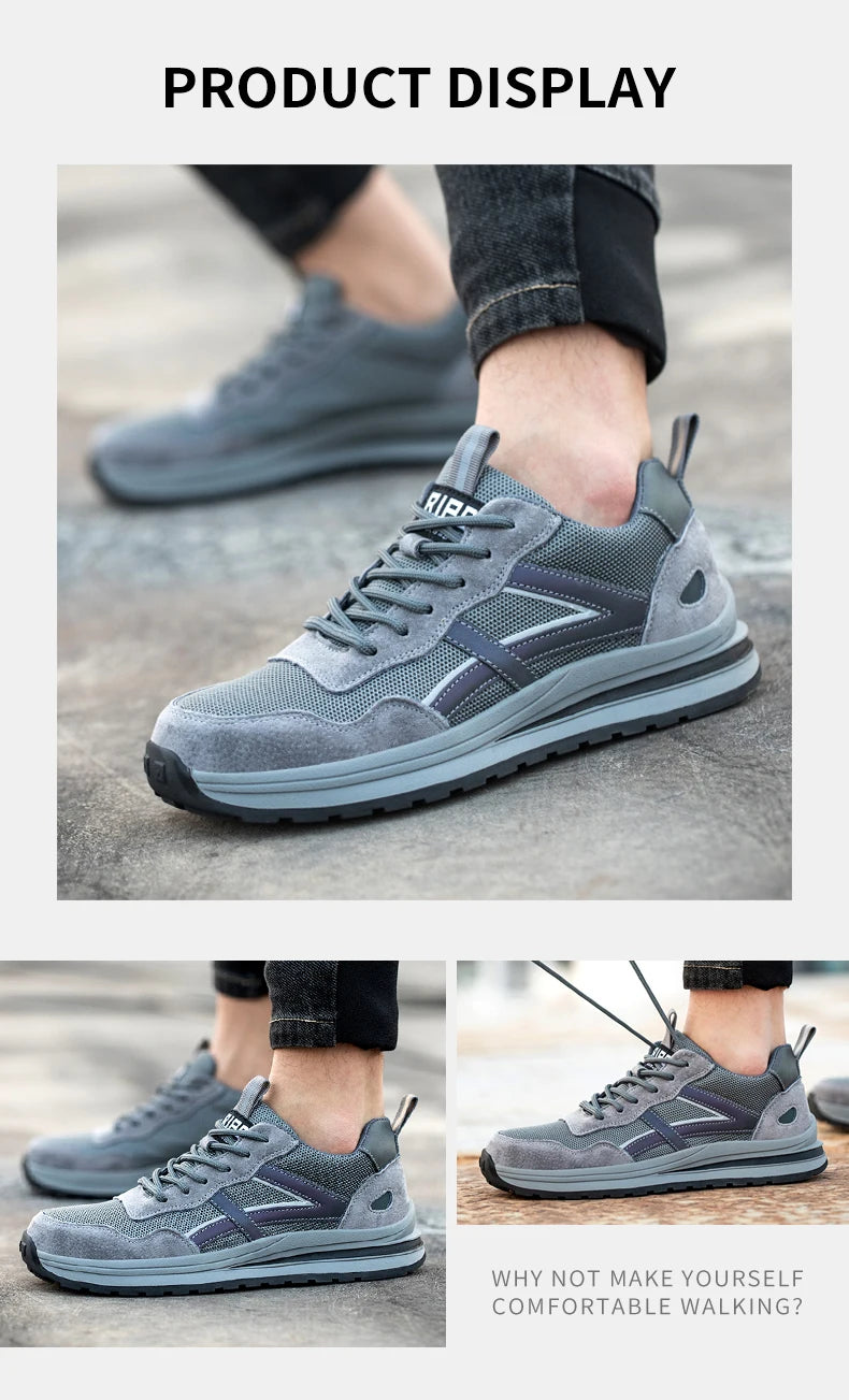 أحذية أمان رجالية بأصابع فولاذية