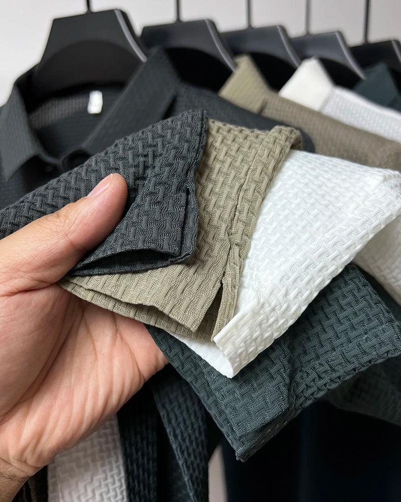 قميص بولو رجالي من الحرير الجليدي