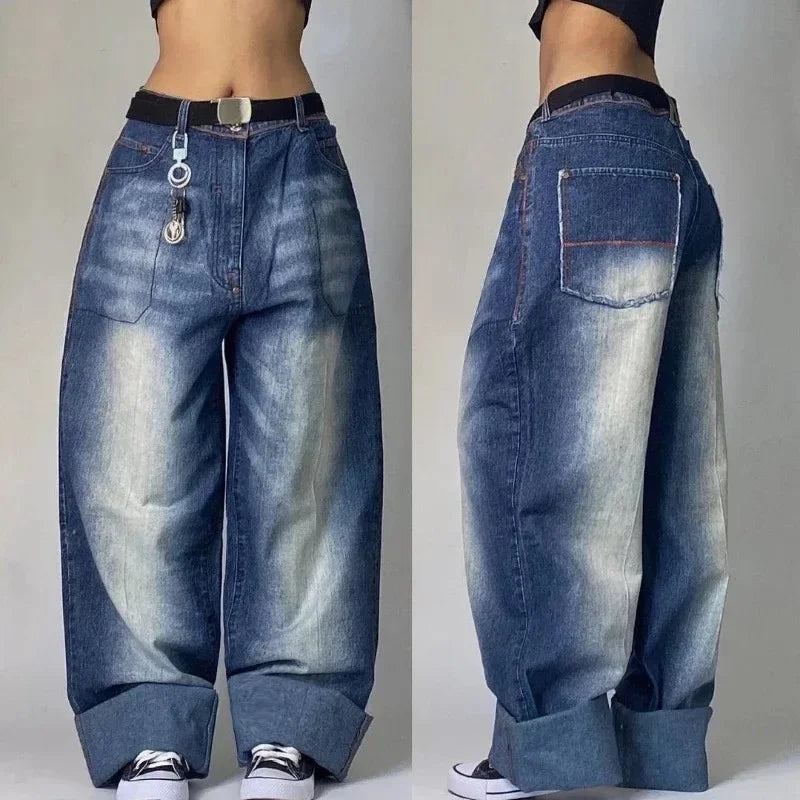 Vintage Letter Y2K Wide Leg Jeans
