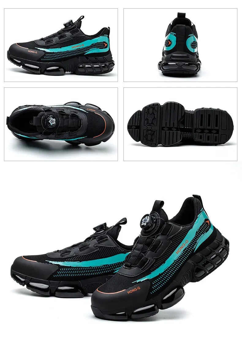 أحذية أمان رجالية بمشبك دوار وأصابع فولاذية