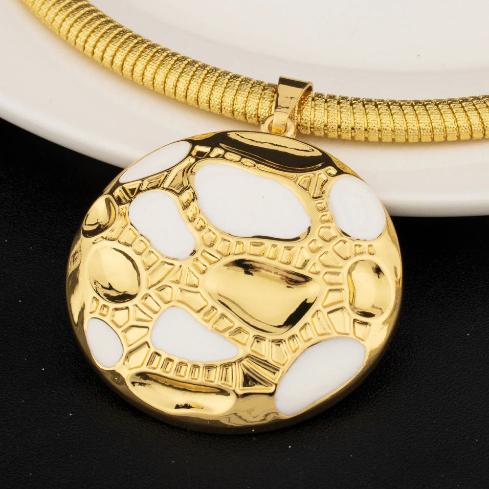 Women’s Gold Jewelry Set with Earrings & Necklace