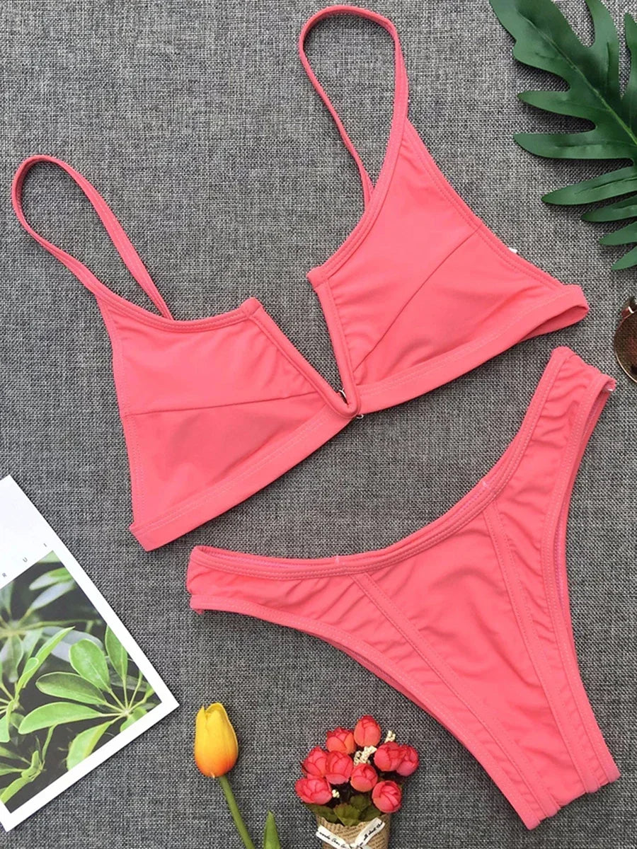 Denim V-Thong Bikini