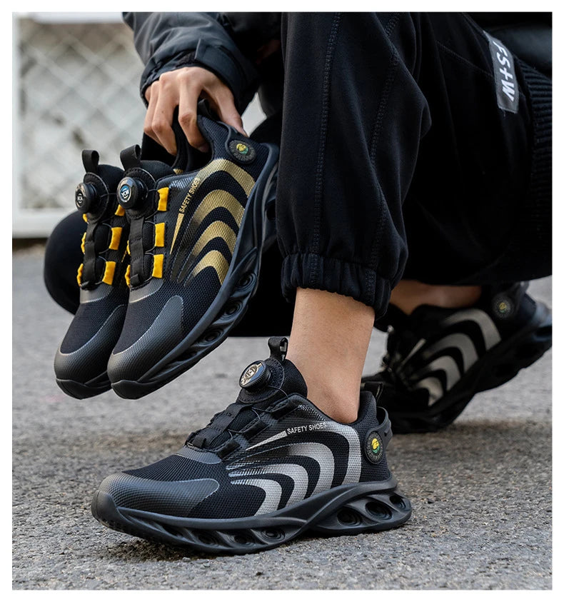 أحذية أمان خفيفة الوزن للرجال مزودة بإبزيم دوار