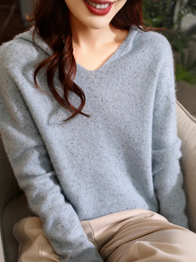 Women's Merino Wool Hooded Sweater
