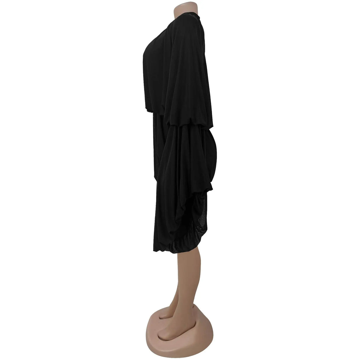 SculptEase™ – جمبسوت ضيق بأكمام واسعة ومكشكشة (مطاطي، أنيق، وملائم للانحناءات)