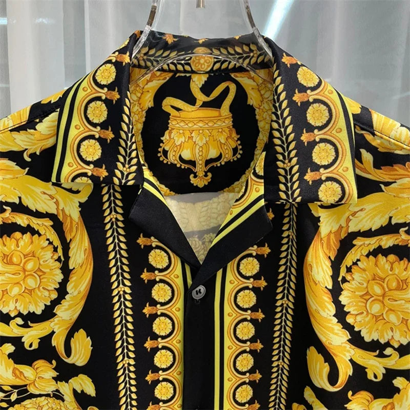 قميص رجالي حرير بأزرار