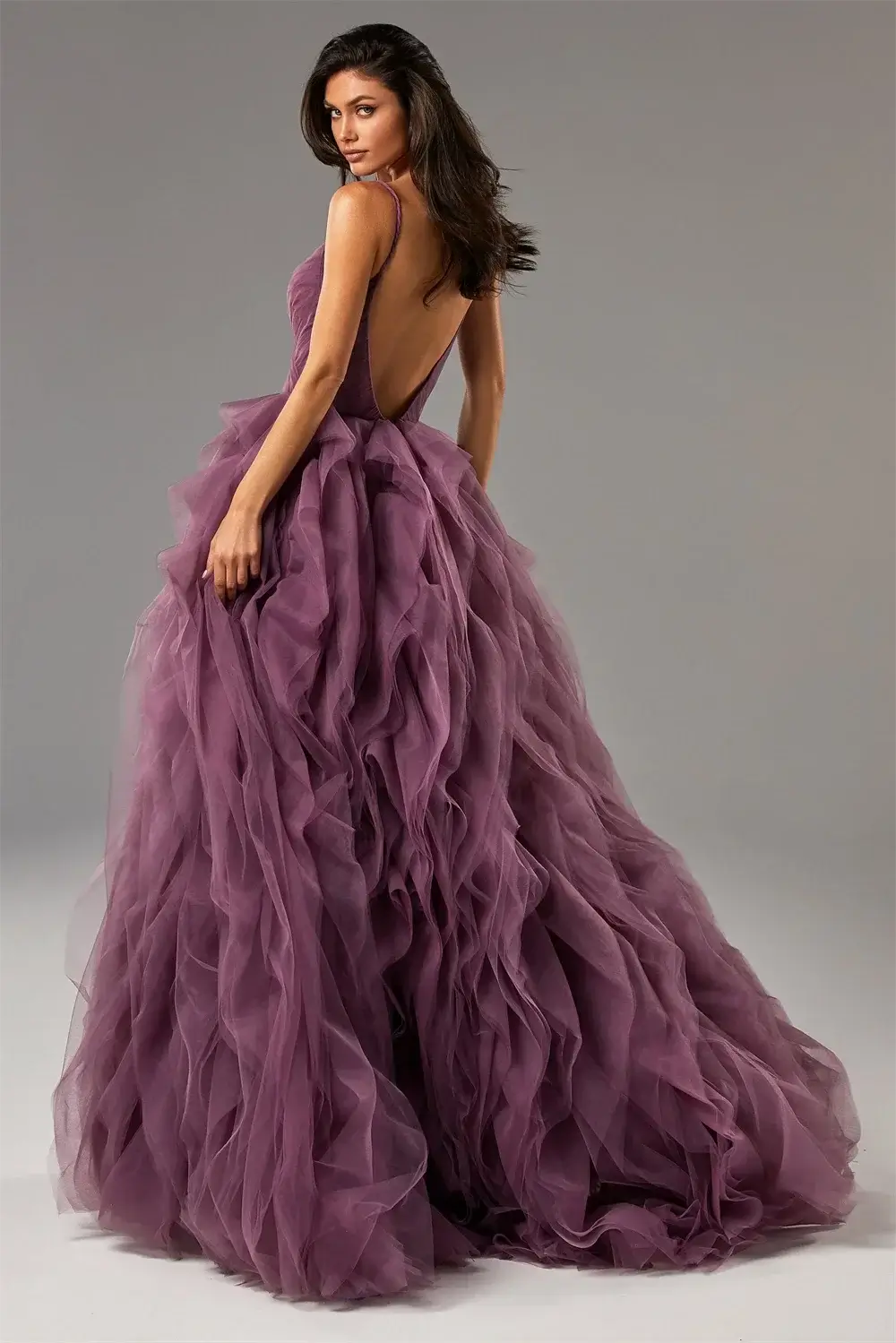 فستان أميرة نسائي للحفلات الراقصة بأشرطة رفيعة منتفخة