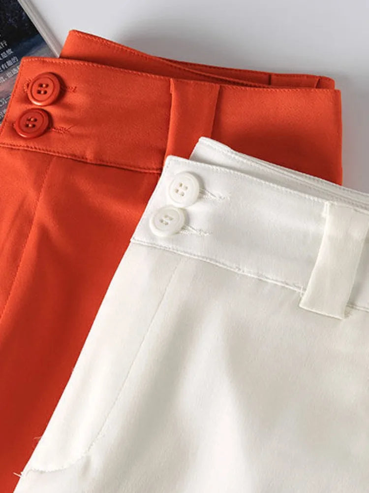 Women's High Waist Linen Shorts