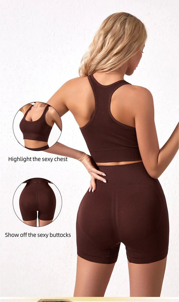 Women Seamless Yoga Bra Set