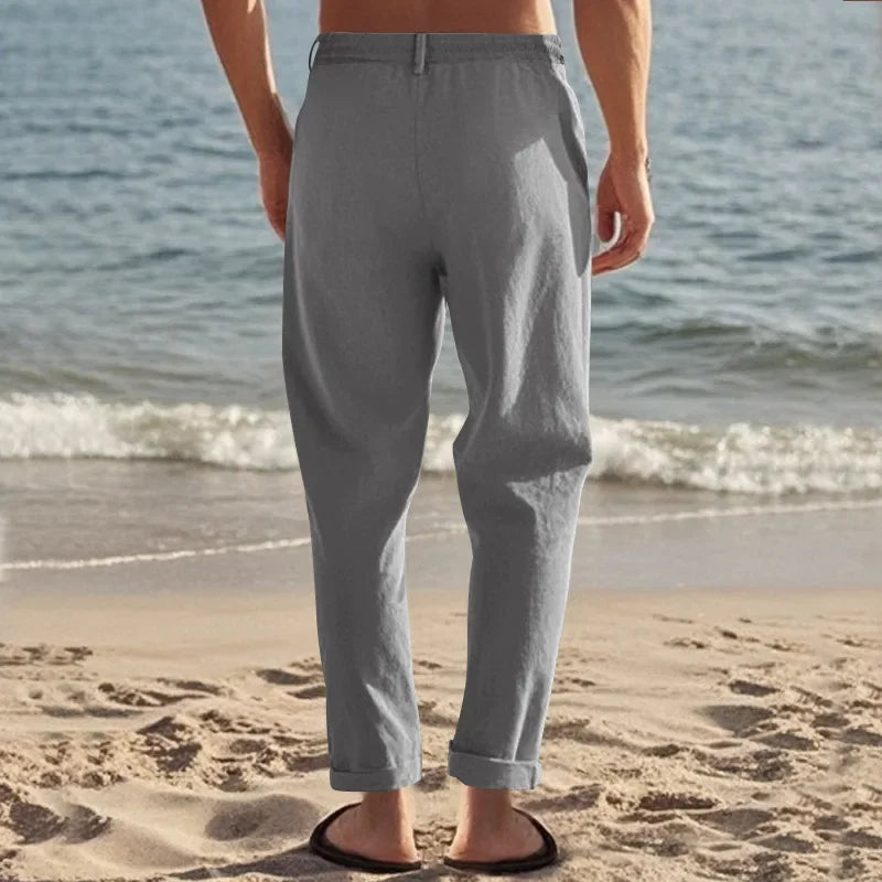 Men Cotton Linen Straight Pants