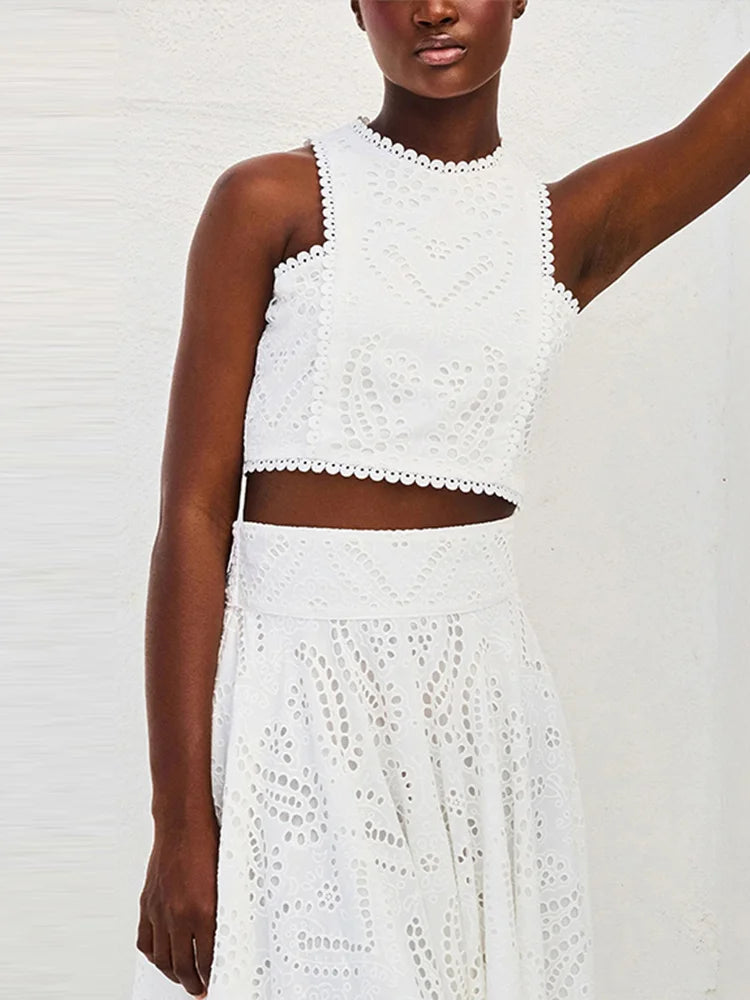 Women's Sleeveless Skirt Set