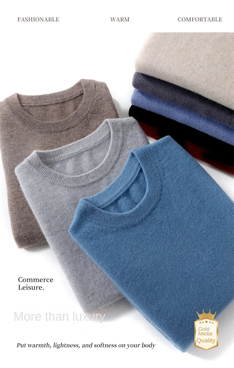 Men's Merino Wool Round Neck Sweater