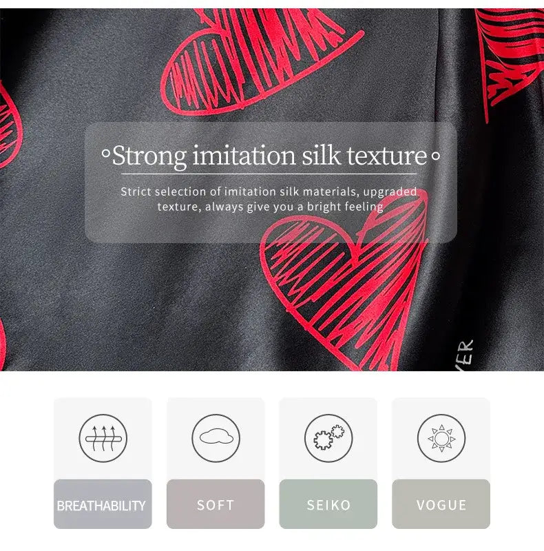 قميص نوم نسائي قصير من الساتان بفتحة رقبة على شكل حرف V