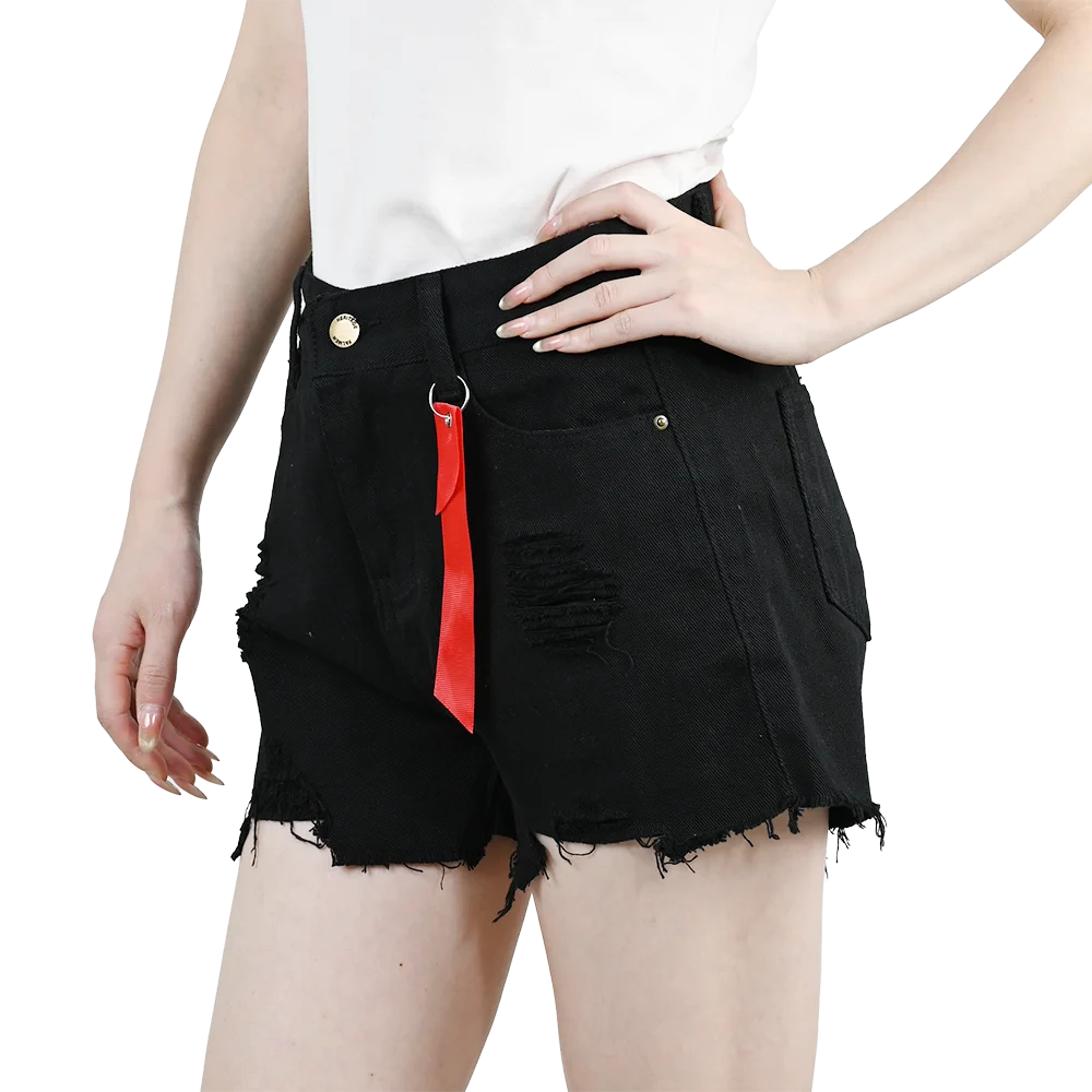Women’s Ripped High Waist Tassel Jorts