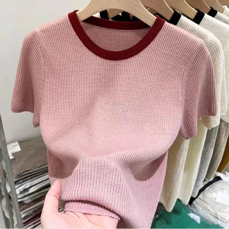 Women's O-Neck Slim Knit Sweater