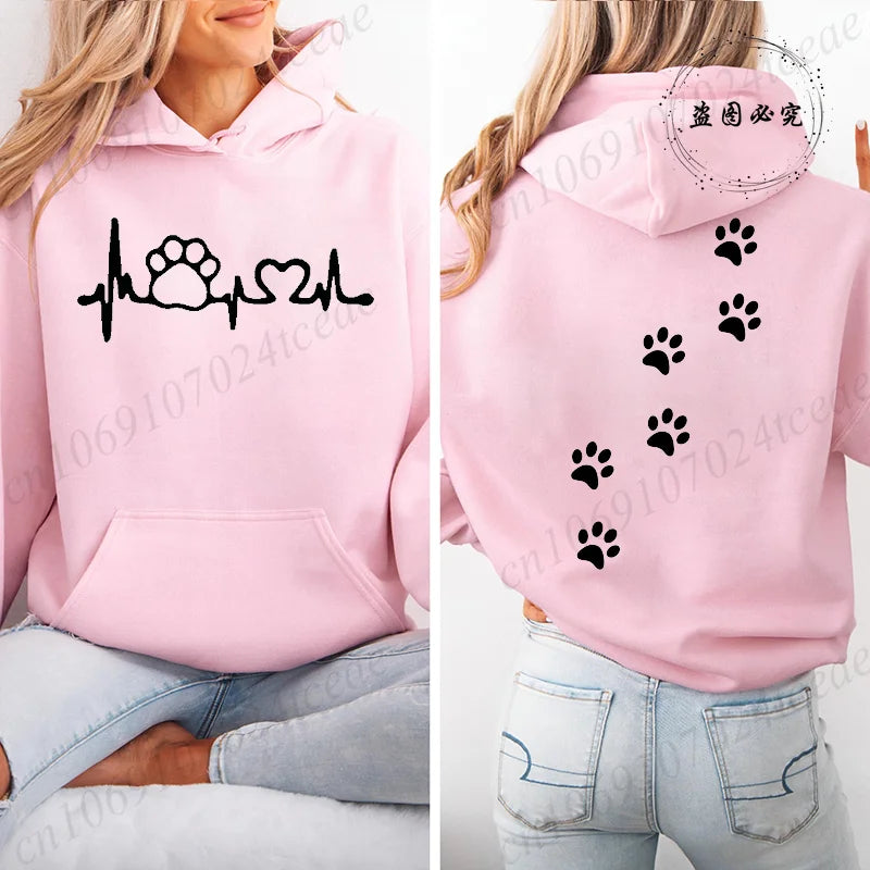 Cat Heart Graphic Hoodie