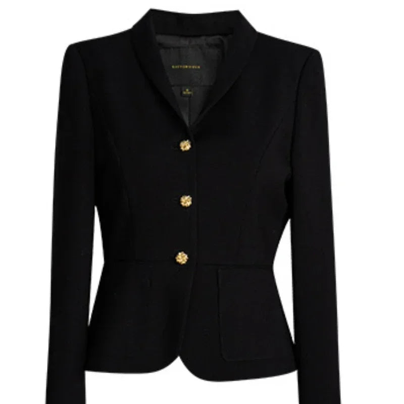 Slimette™ – Crop Blazer (Chic Black Fit, Youthful Korean Edge)