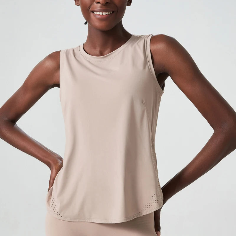 بلوزة رياضية نسائية فضفاضة بدون أكمام