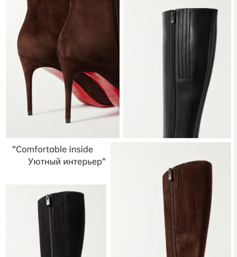 Women Pole Knee High Designer Boots – Sexy Leather High Heel