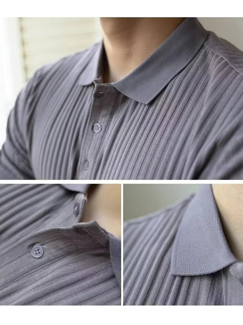 Men Stripe Polo Shirt