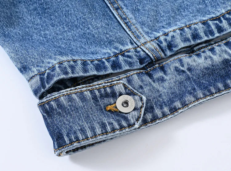 Women's Denim Jacket - Casual Black Overcoat