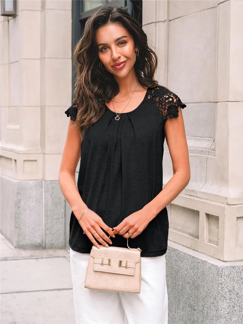 Bella Lace Oversized White Blouse