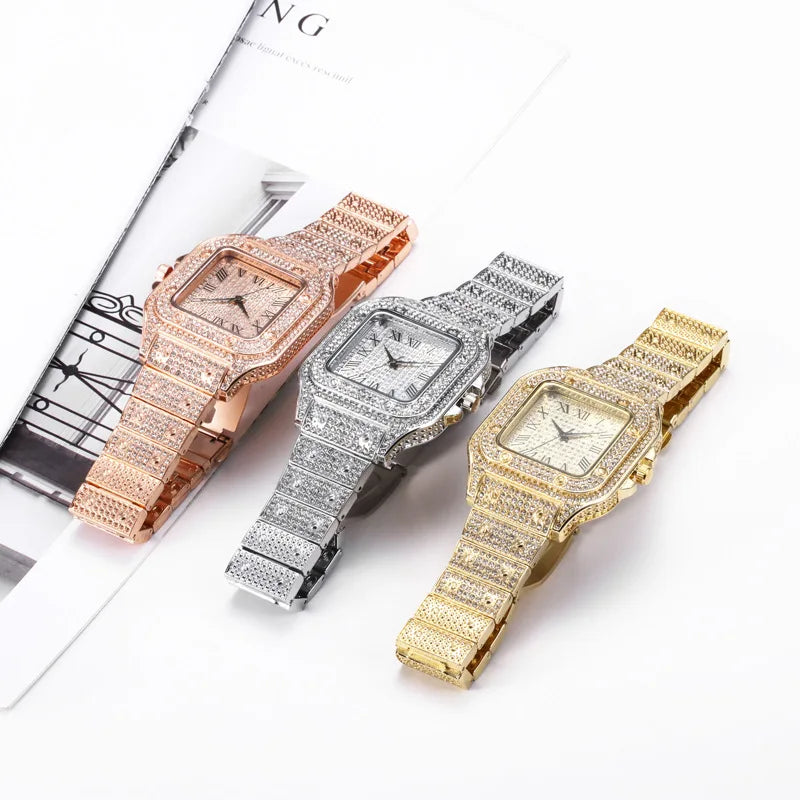 Luxury Rhinestone Gold Unisex Watch